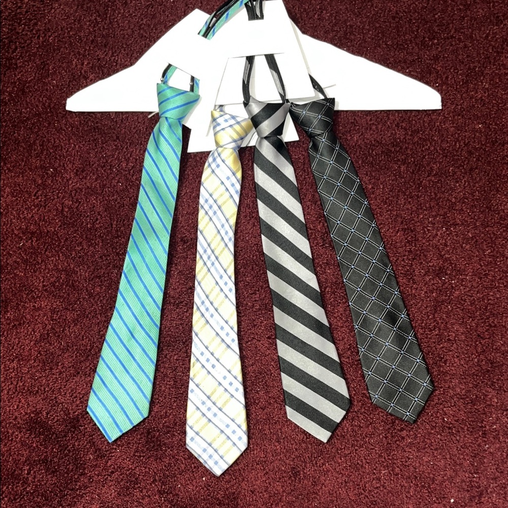 J. Khaki Kid's Tie Collection - Blue, White, Gray, Black